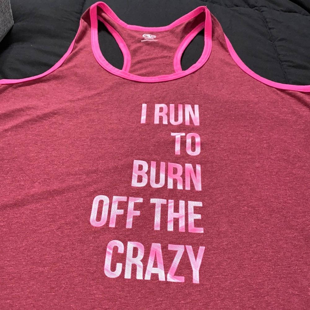Burgundy & Pink Workout Tee